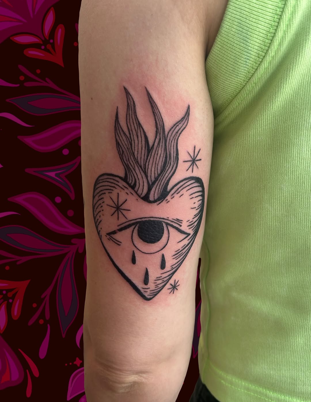 Tattoo by @honeybunnympls — illustrative, blackwork