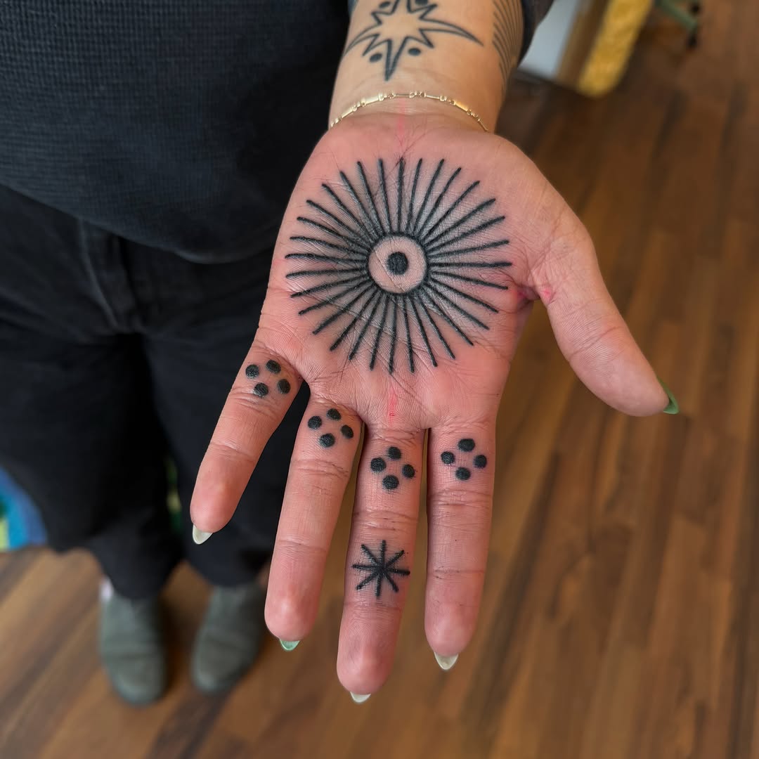 Tattoo by @cosmic___karma โ geometric, dotwork