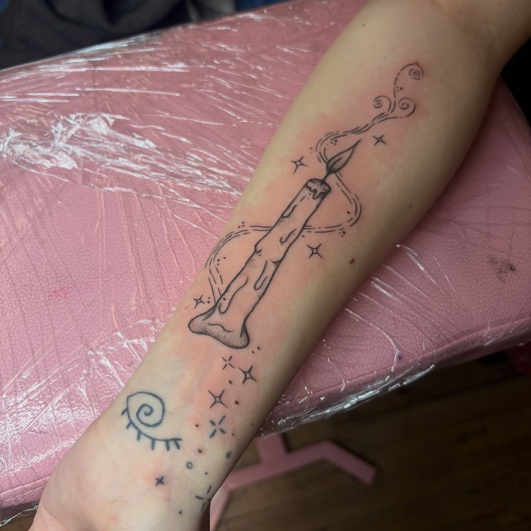 Tattoo by @manicslugorgy — illustrative, fine_line