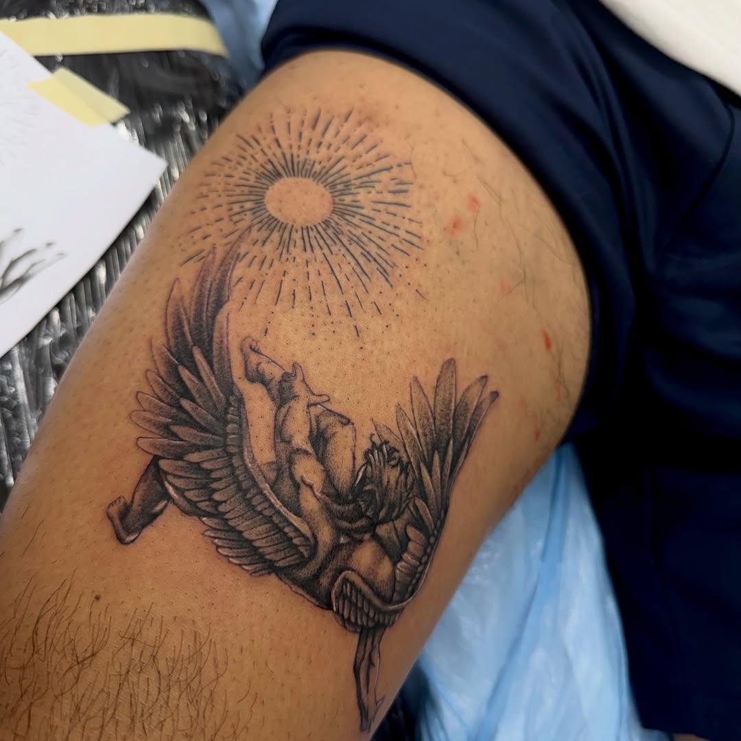 Tattoo by @inkofmine_byleo — realism, black_and_grey