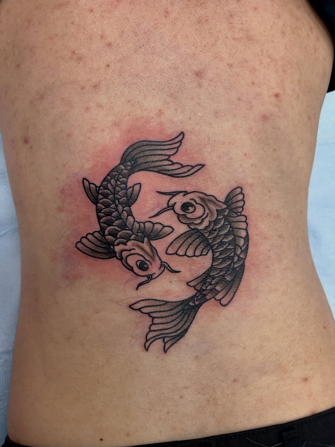 Tattoo by @stabbing_strawberries โ japanese_irezumi, black_and_grey