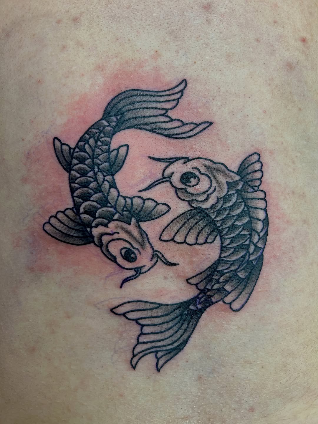 Tattoo by @stabbing_strawberries โ japanese_irezumi, black_and_grey