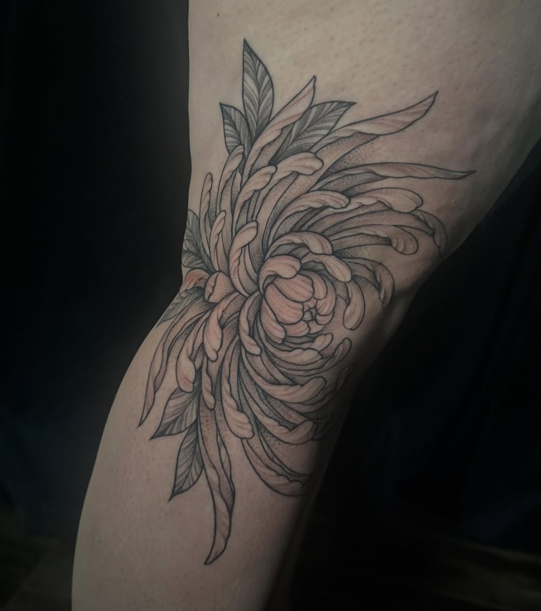Tattoo by @inkedbysavanna — black_and_grey, dotwork