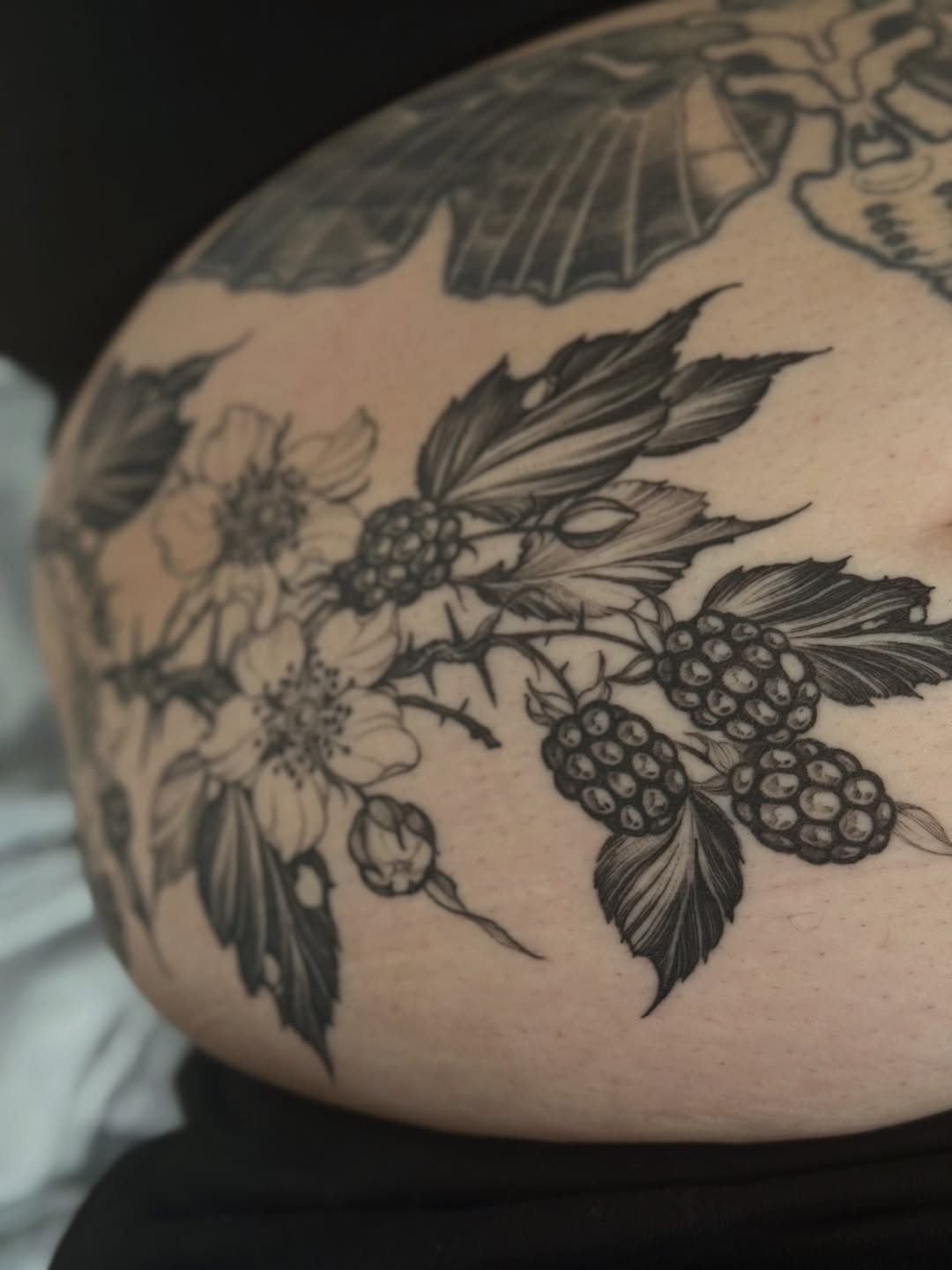 Tattoo by @bones.botany.tattoo — black_and_grey, realism