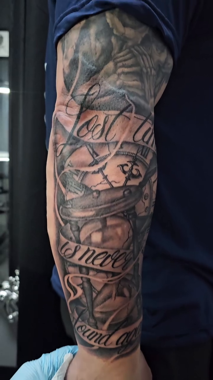 Tattoo by @mikeotattoo — black_and_grey
