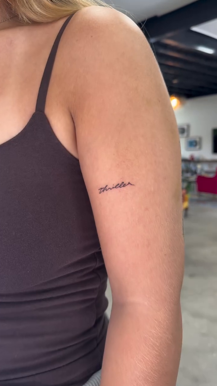 Tattoo by @erynsportfolio — lettering_script, fine_line