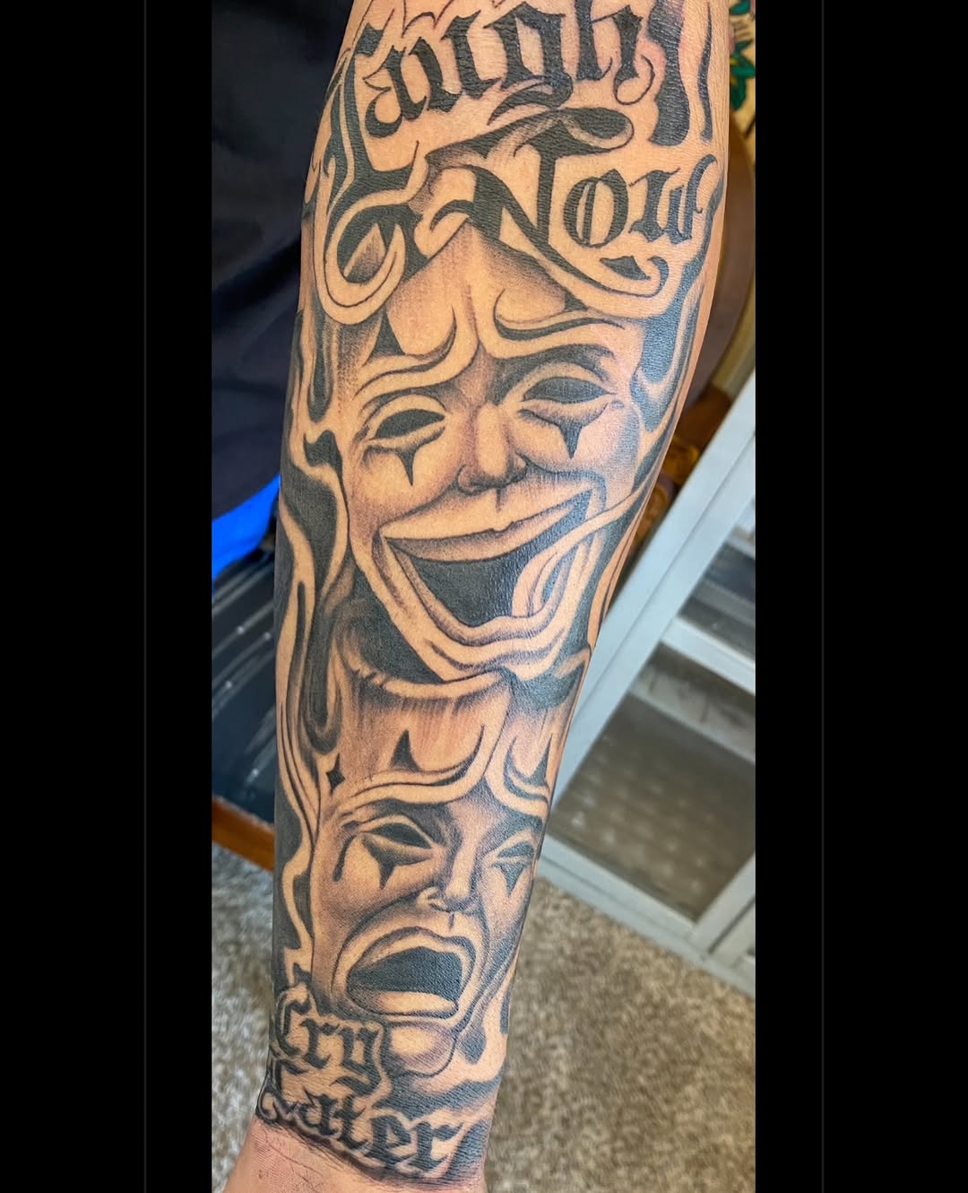 Tattoo by @_tattoosbynessa___ — black_and_grey, lettering_script