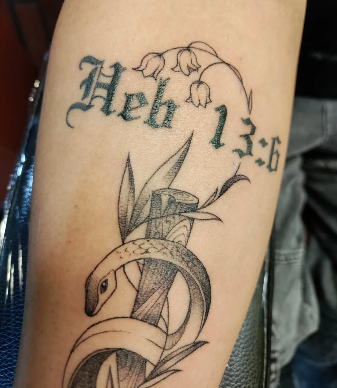 Tattoo by @harvest_moon_tattoos — lettering_script, black_and_grey
