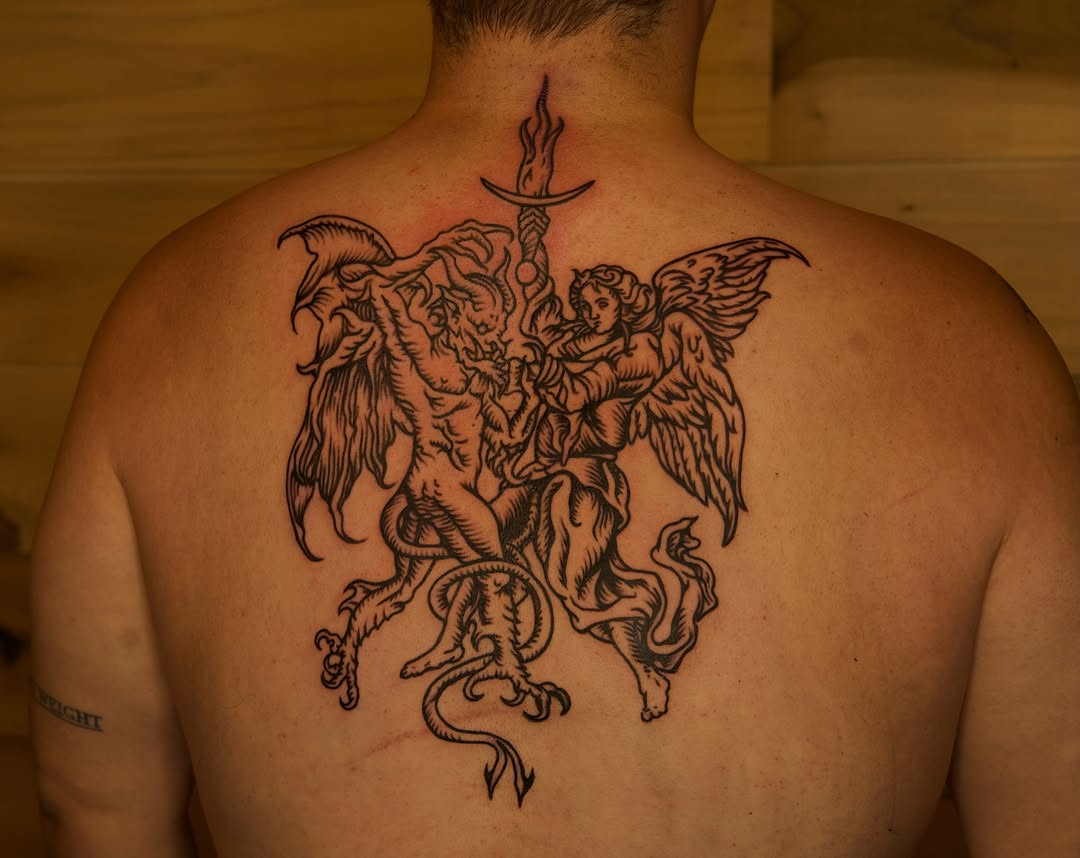 Tattoo by @rue_tattoos โ illustrative, black_and_grey