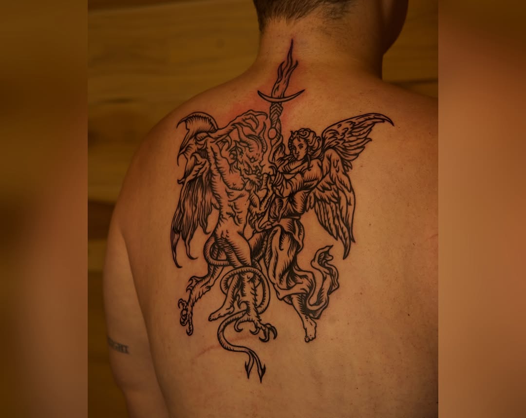 Tattoo by @rue_tattoos โ illustrative, blackwork