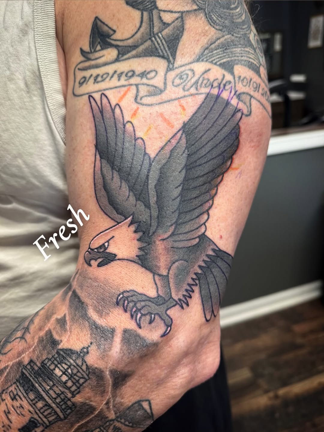 Tattoo by @stabbyroseink — american_traditional, illustrative