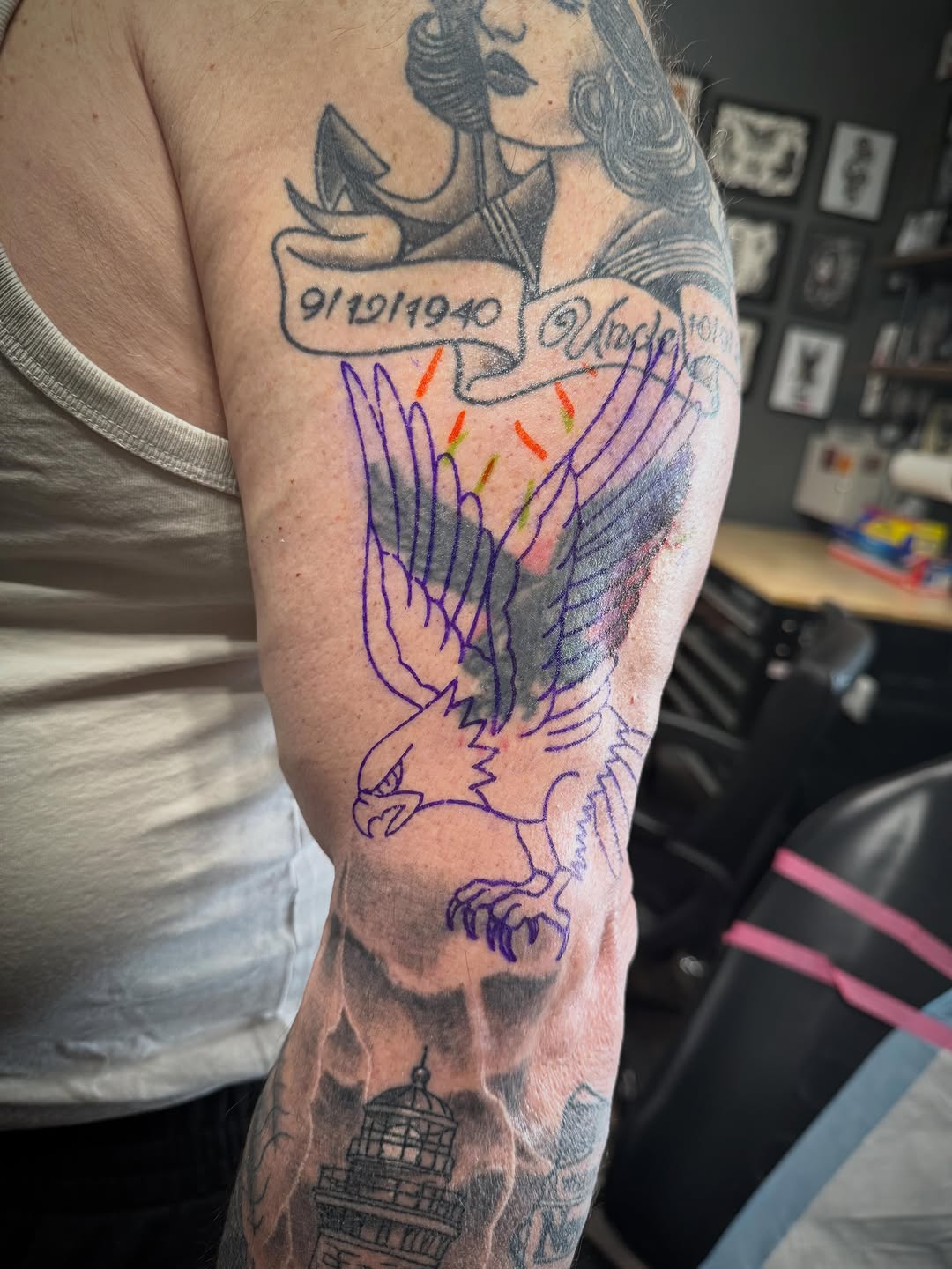 Tattoo by @stabbyroseink — american_traditional, illustrative