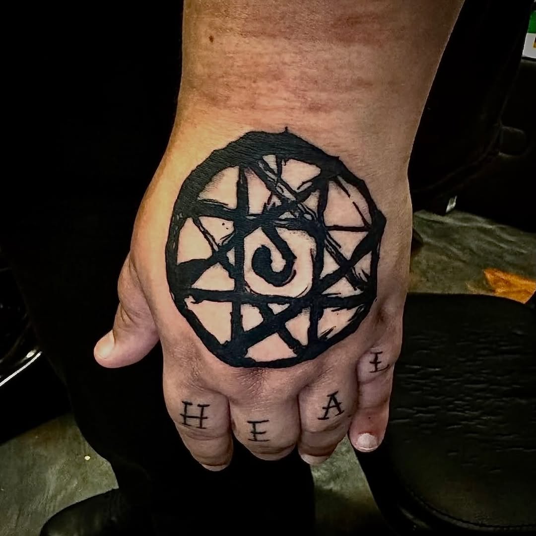 Tattoo by @kylehtattoo — blackwork, lettering_script