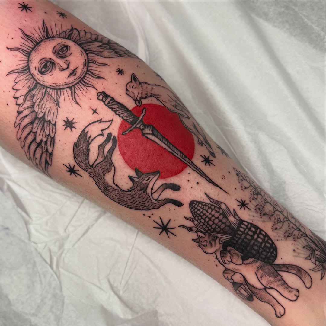 Tattoo by @mvillarreal.ink β illustrative, black_and_grey