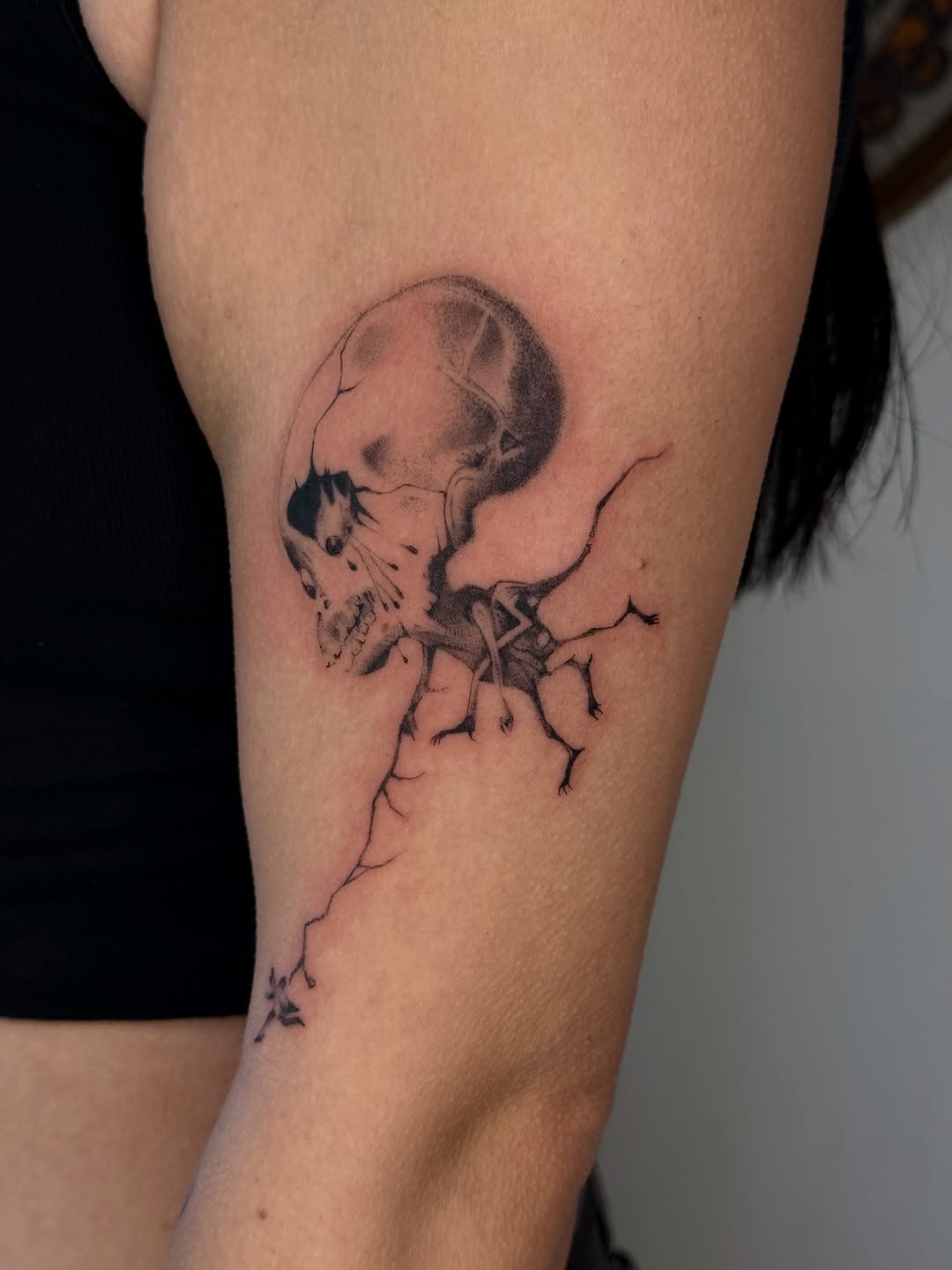 Tattoo by @chaotictattoo — illustrative, black_and_grey