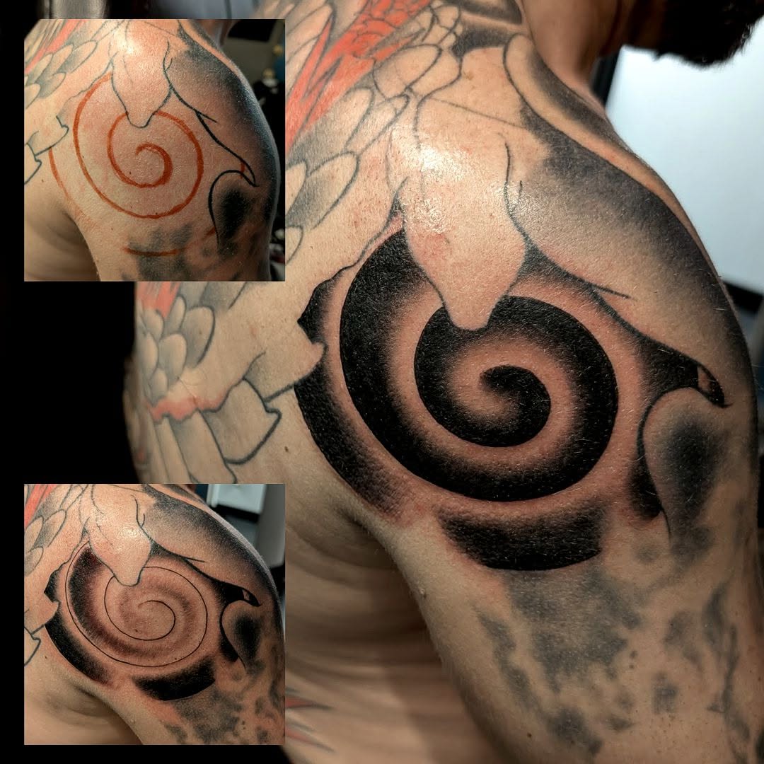 Tattoo by @davechercourt — blackwork, black_and_grey