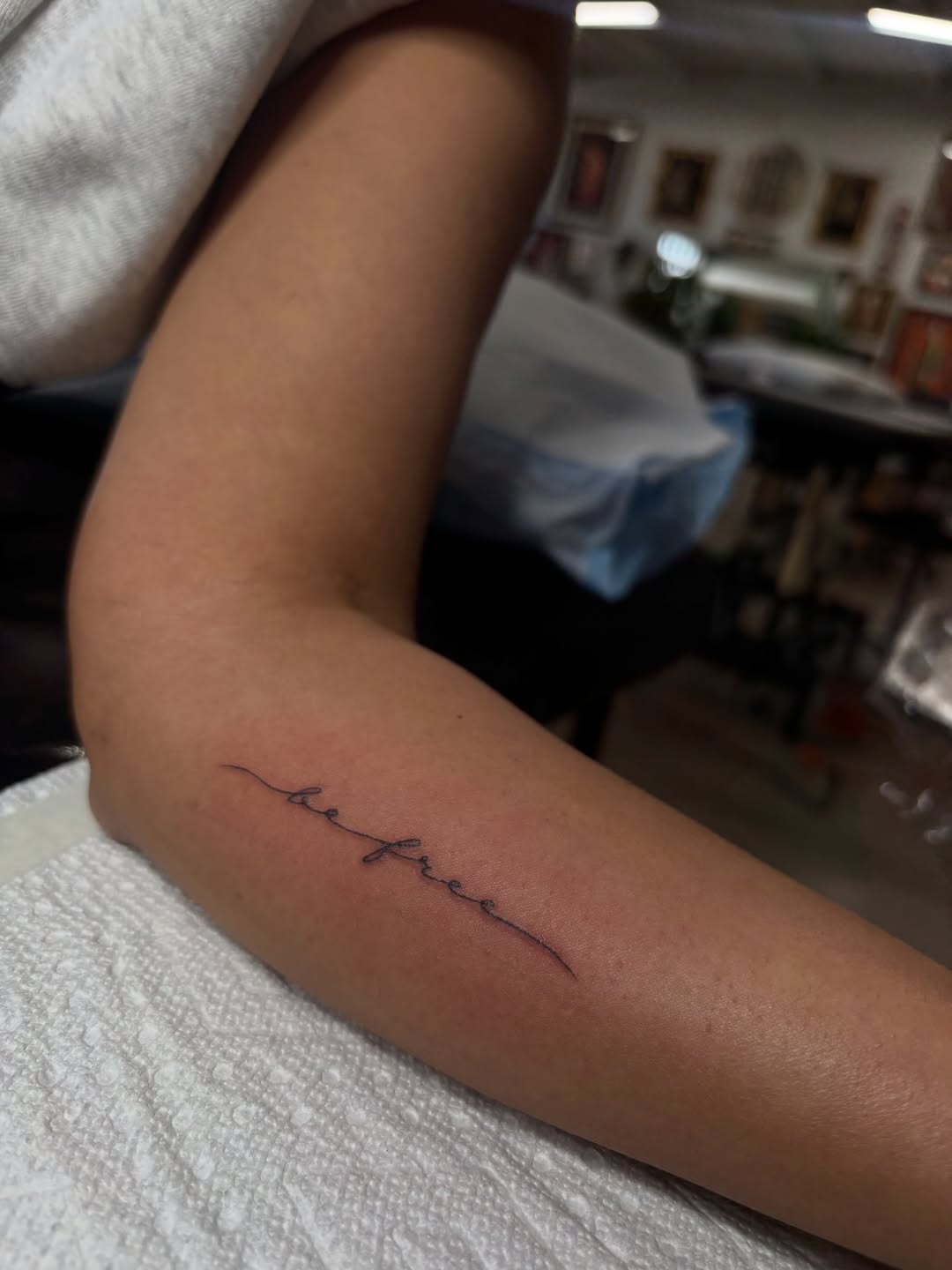 Tattoo by @kolbialexis — lettering_script, fine_line