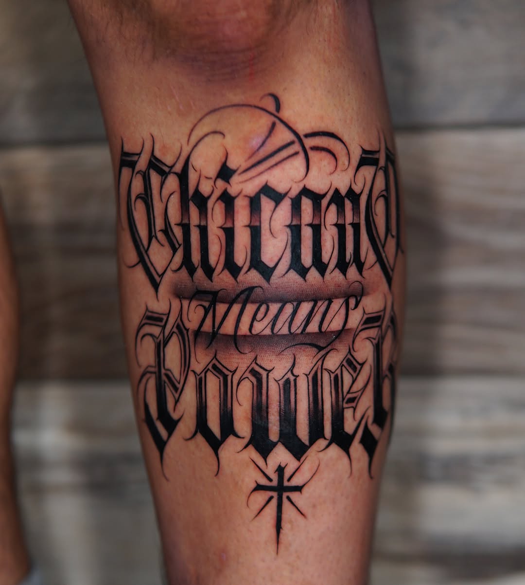 Tattoo by @tattoos.by.cristian — lettering_script, chicano