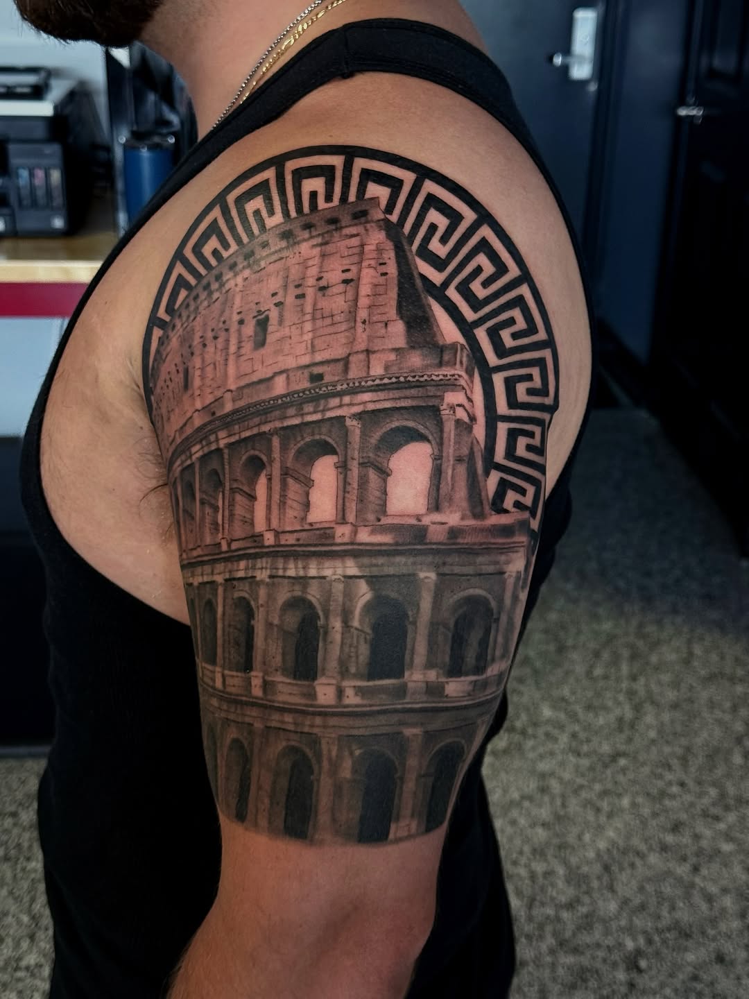 Tattoo by @thinkinkjr — realism, black_and_grey