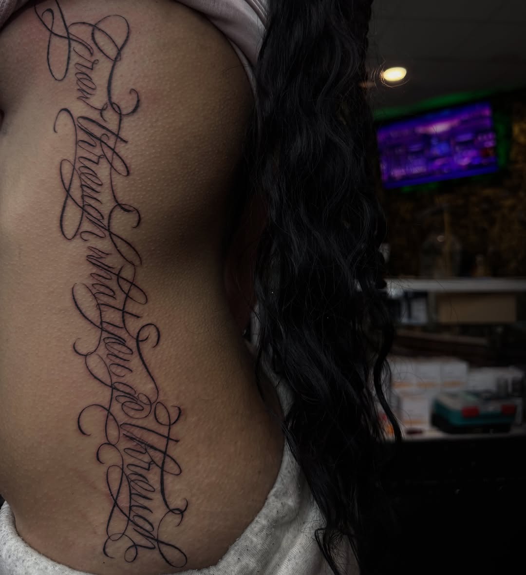 Tattoo by @_frankyvee — lettering_script, fine_line