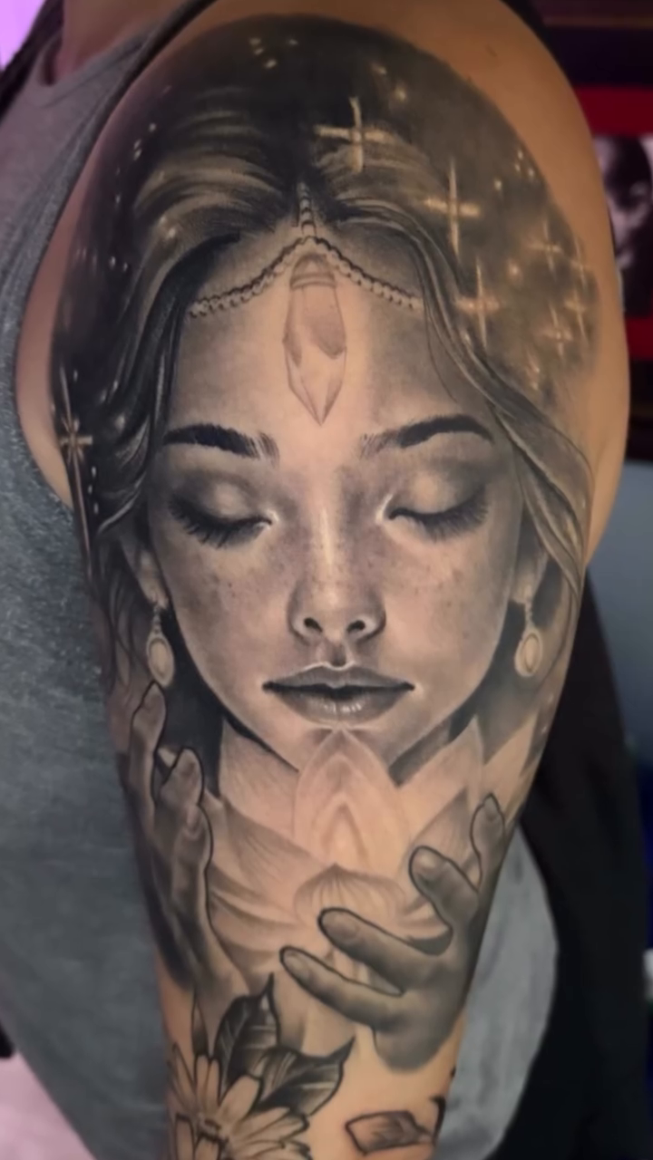 Tattoo by @davehandlebarclarke — realism, black_and_grey
