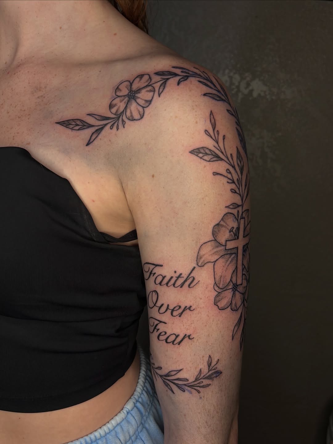 Tattoo by @tattman_flair — fine_line, lettering_script