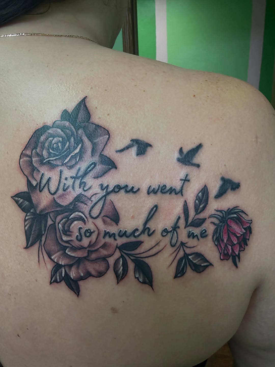 Tattoo by @tattoosbywoody — lettering_script, black_and_grey