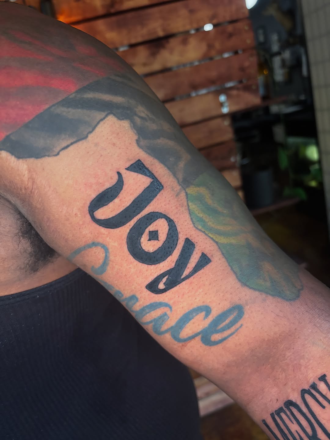 Tattoo by @lillythetattooer — lettering_script, blackwork