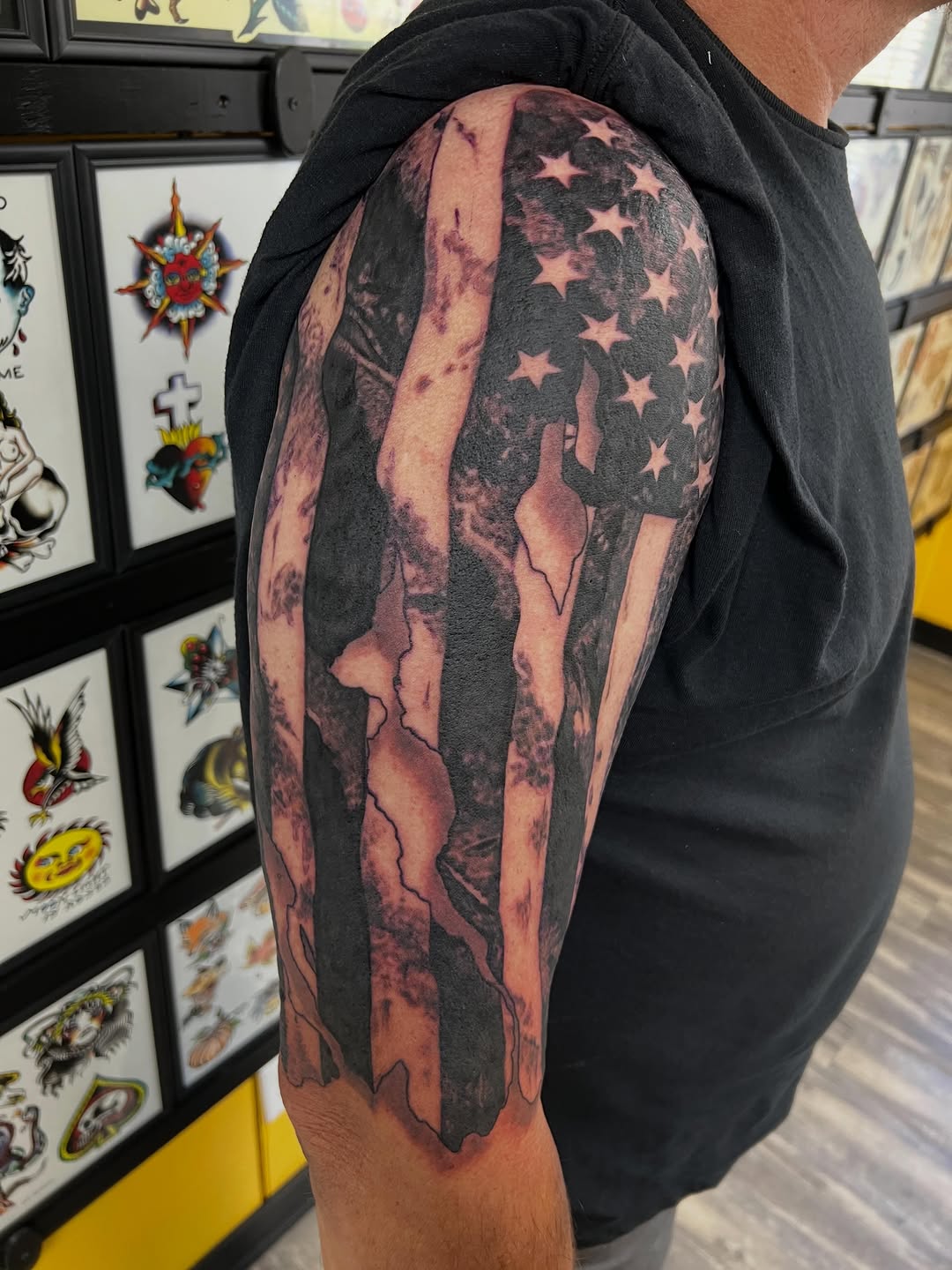 Tattoo by @dqtattoos — blackwork, realism