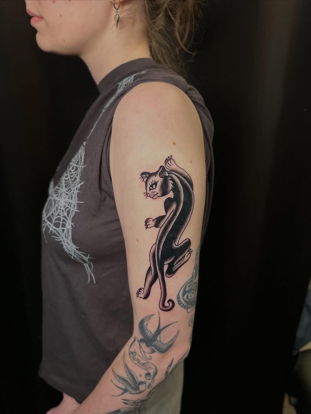 Tattoo by @tyylerbydesign — american_traditional, black_and_grey