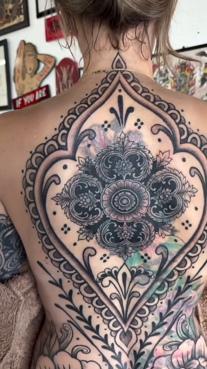Tattoo by @faithdelasand.tattoos — ornamental, dotwork