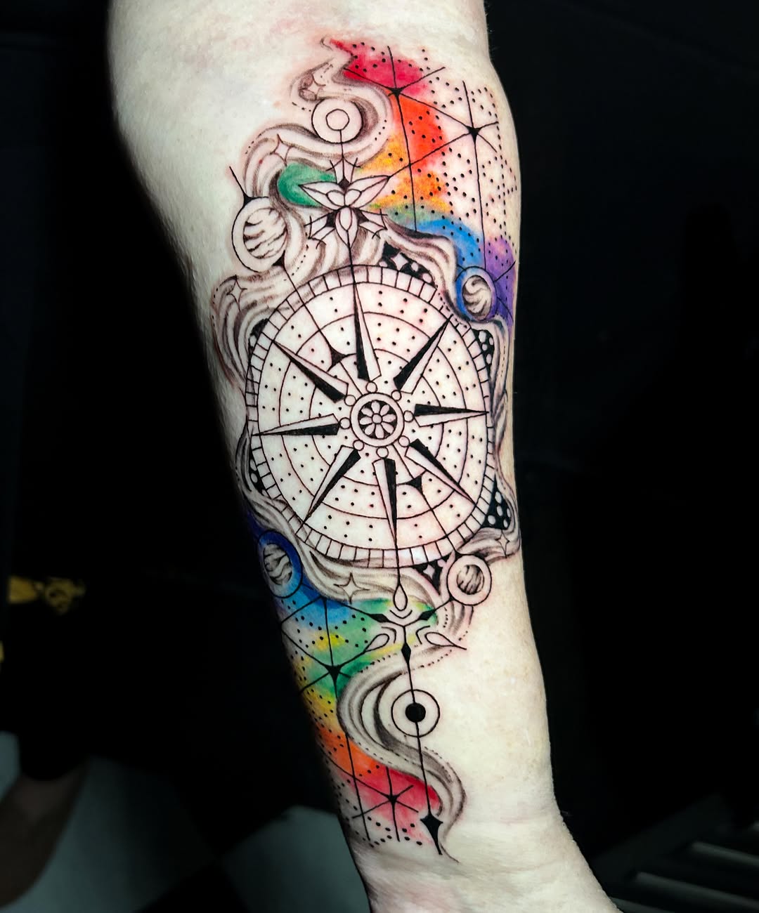 Tattoo by @maiapizarro_art — geometric, watercolor