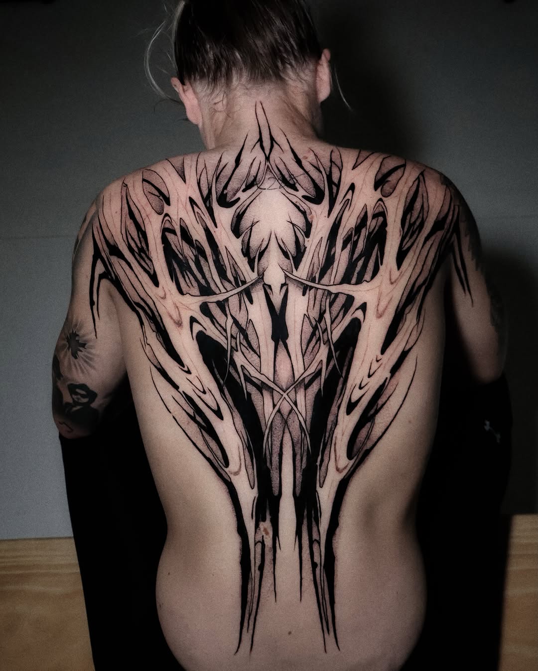 Tattoo by @musoutattoo — blackwork, geometric
