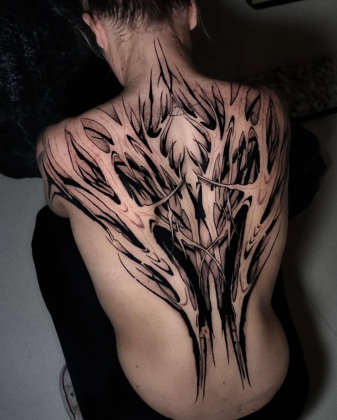 Tattoo by @musoutattoo — blackwork, geometric