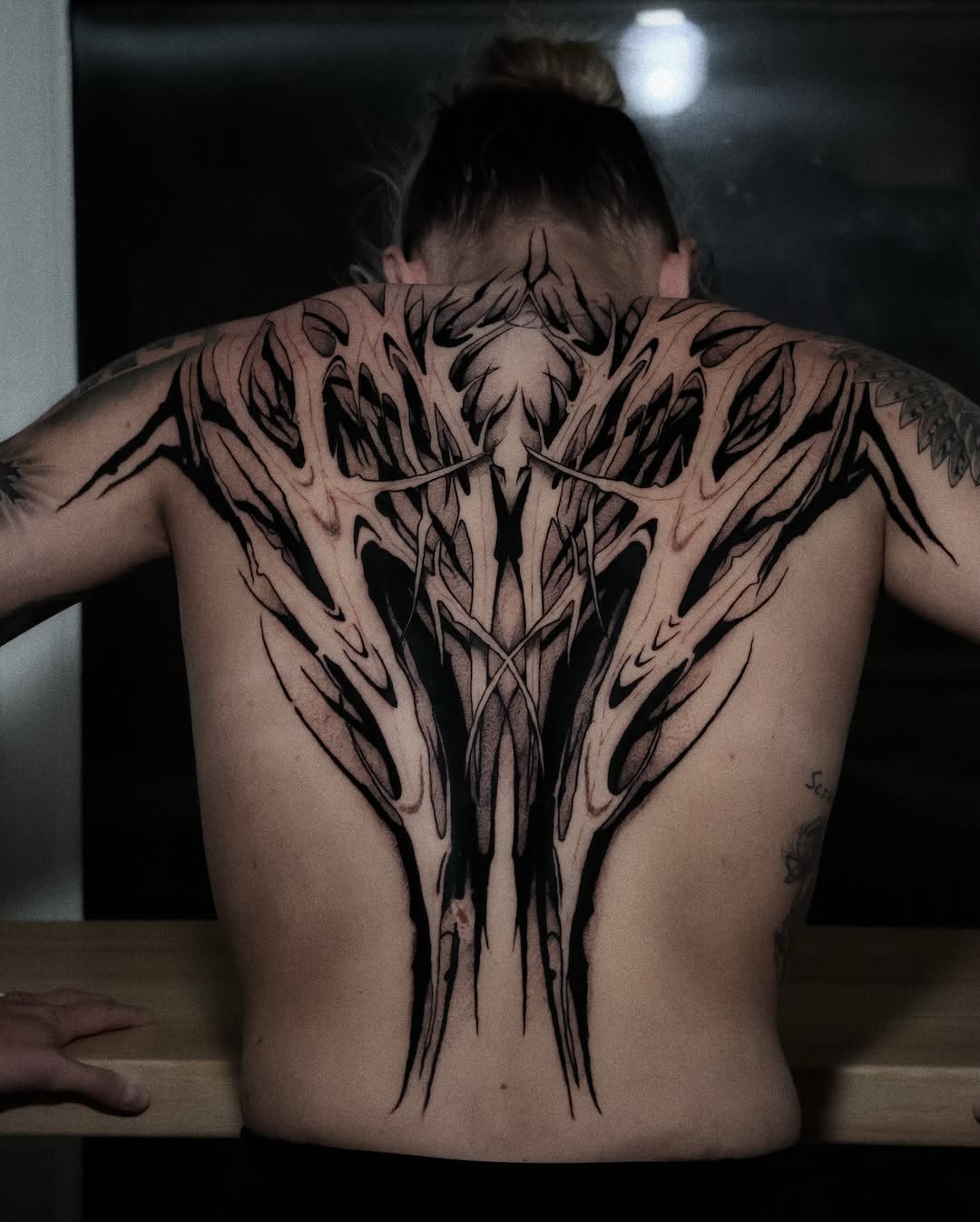 Tattoo by @musoutattoo — blackwork, geometric
