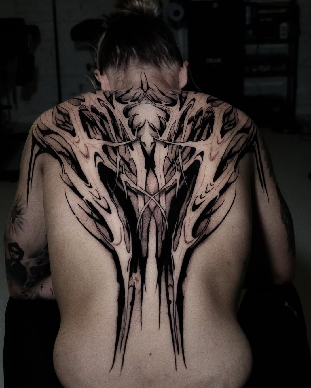 Tattoo by @musoutattoo — blackwork, geometric