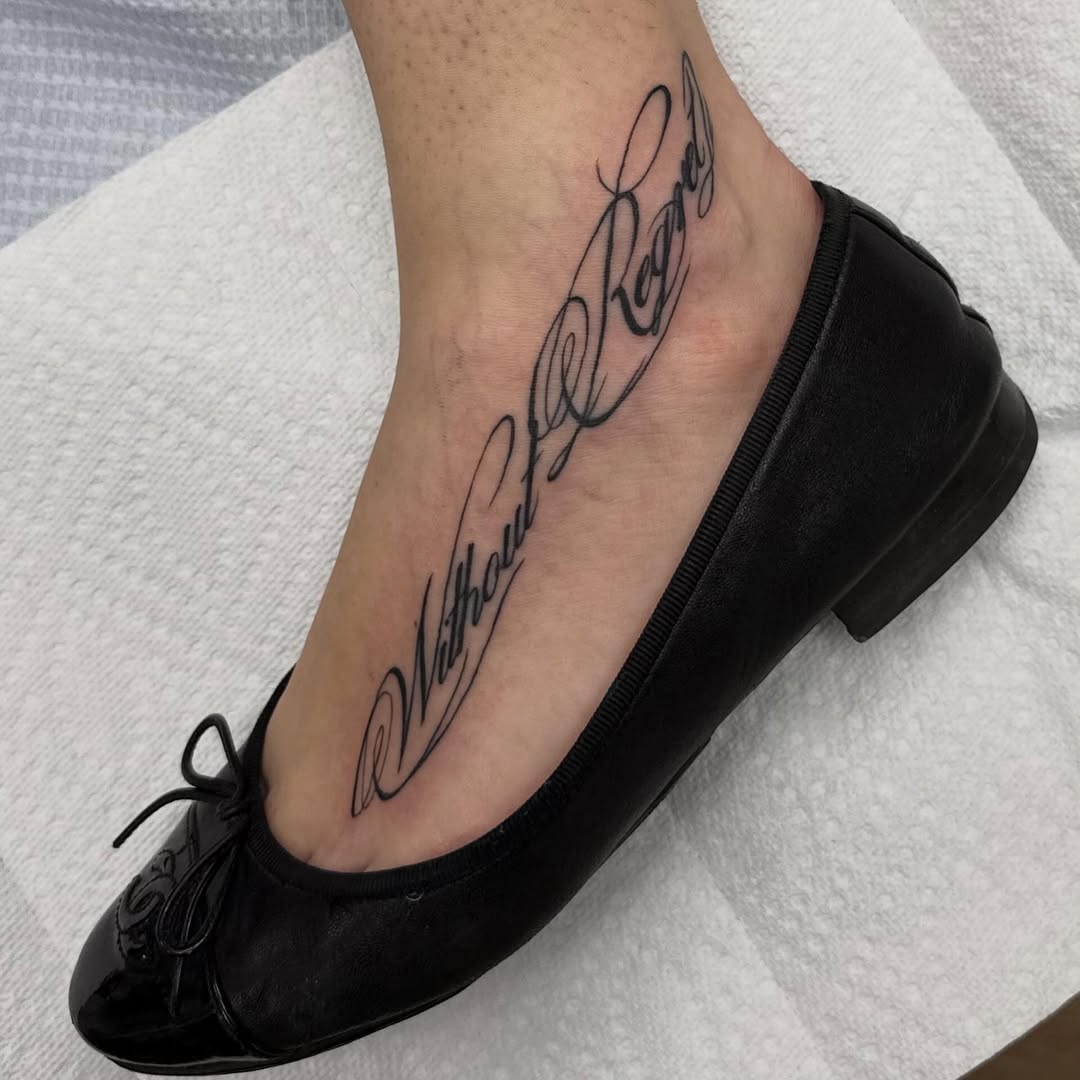 Tattoo by @tattedbycamryn — lettering_script, fine_line