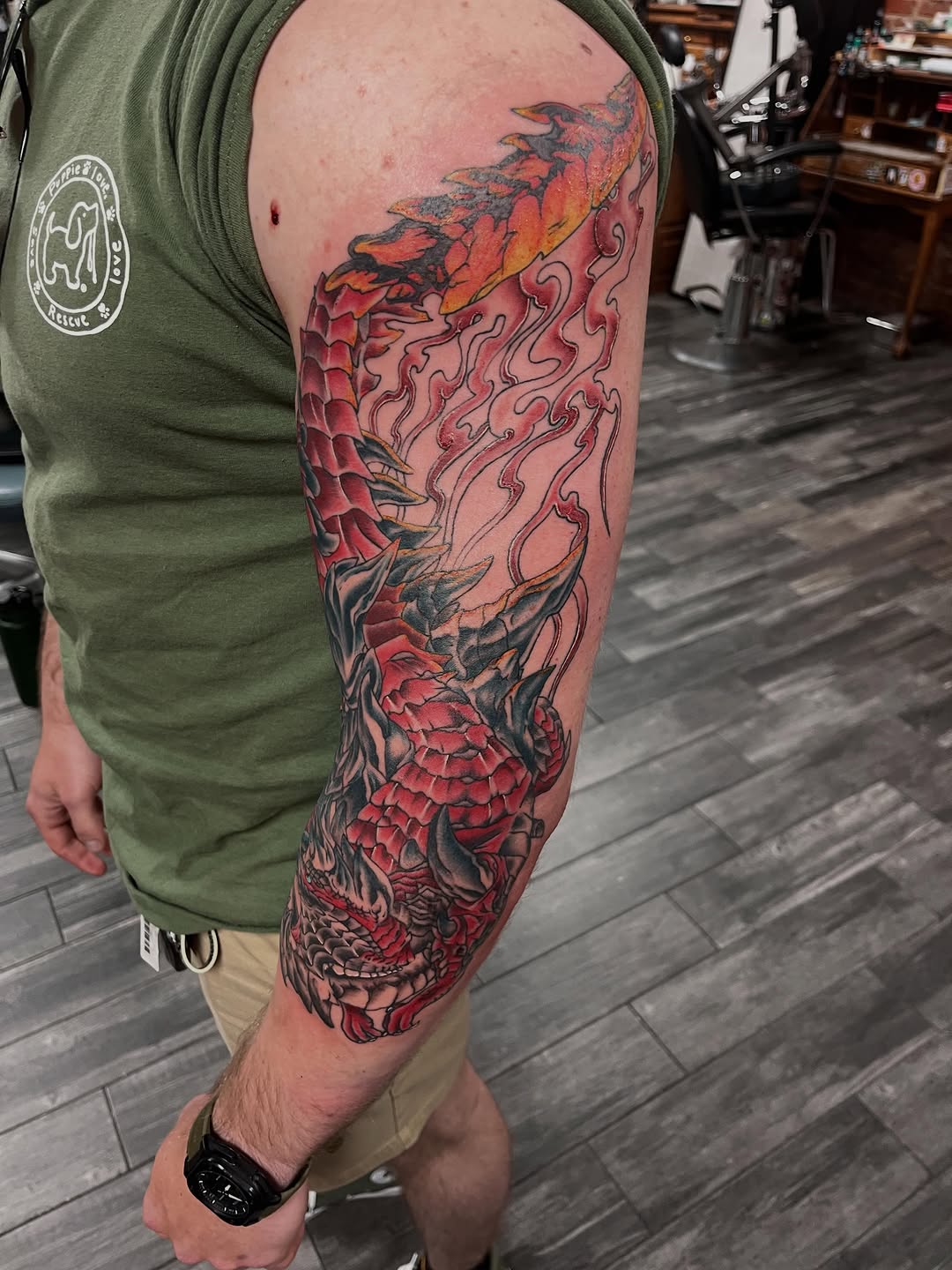 Tattoo by @milesdeoring — japanese_irezumi, black_and_grey