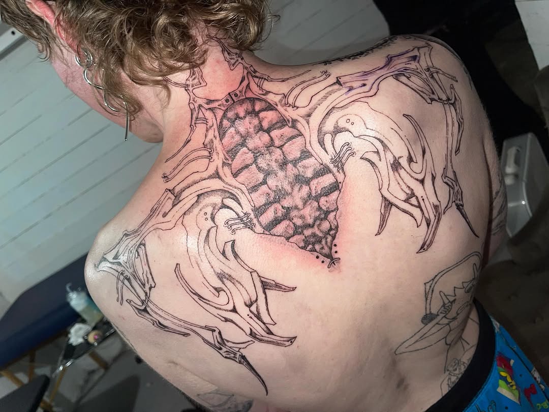 Tattoo by @initiationoftorture — blackwork, illustrative