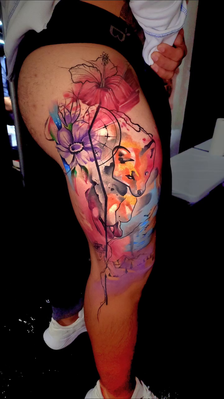 Tattoo by @x1.topsecret — watercolor, realism