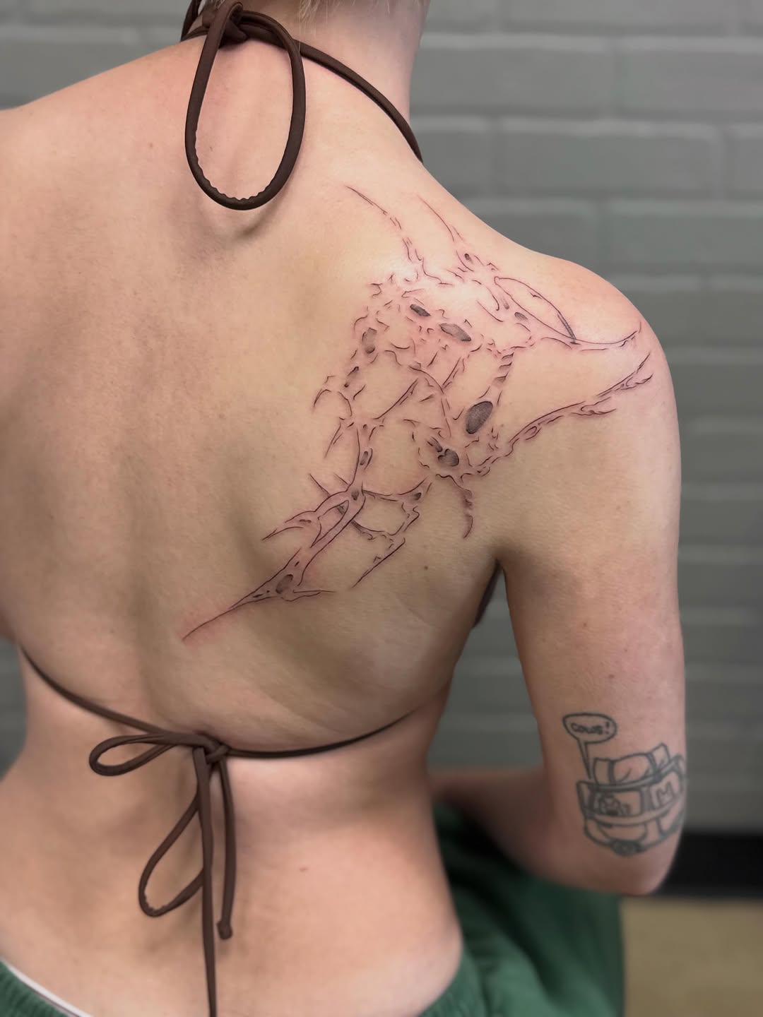 Tattoo by @vaehinked — illustrative, black_and_grey