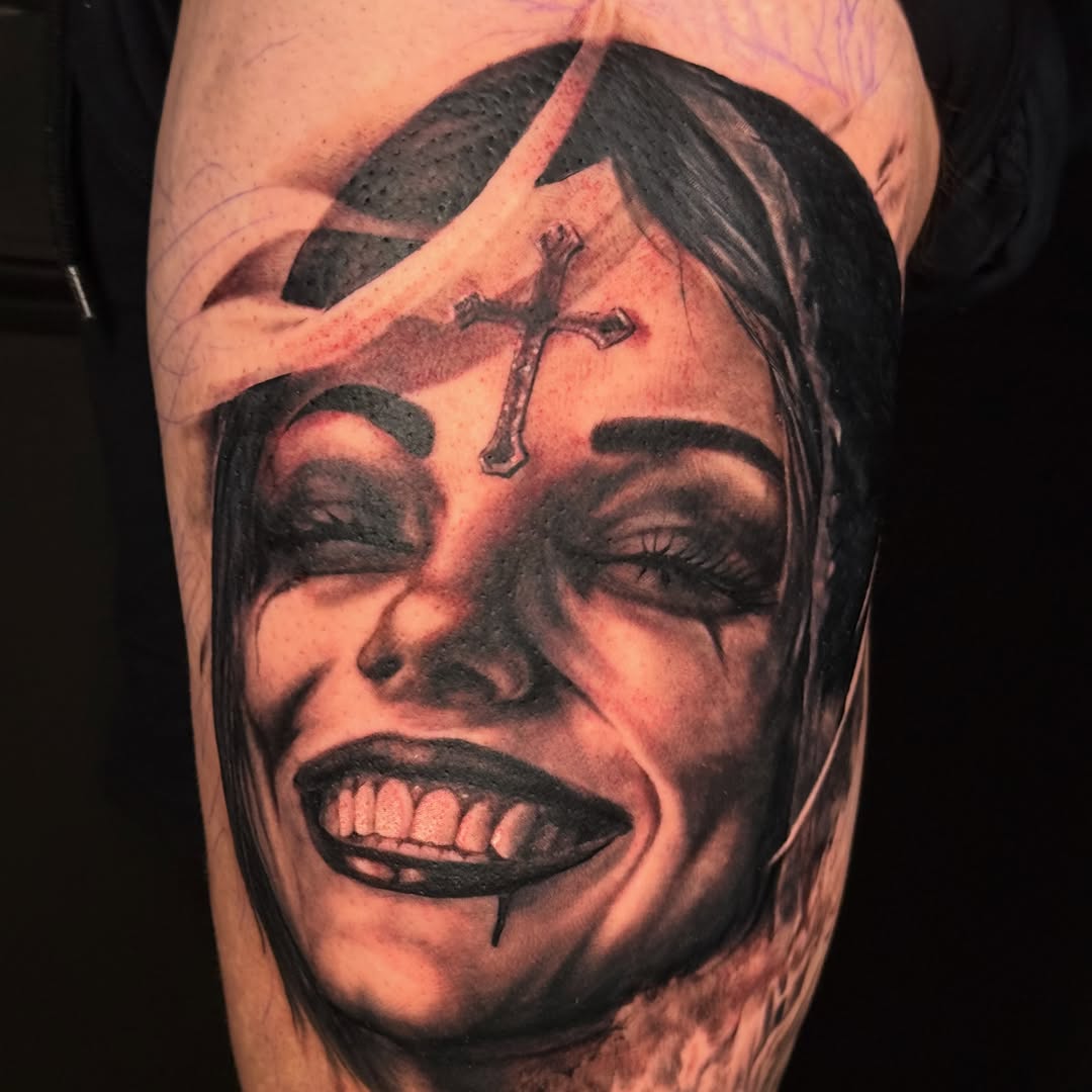 Tattoo by @justinhaytattoos โ black_and_grey, realism
