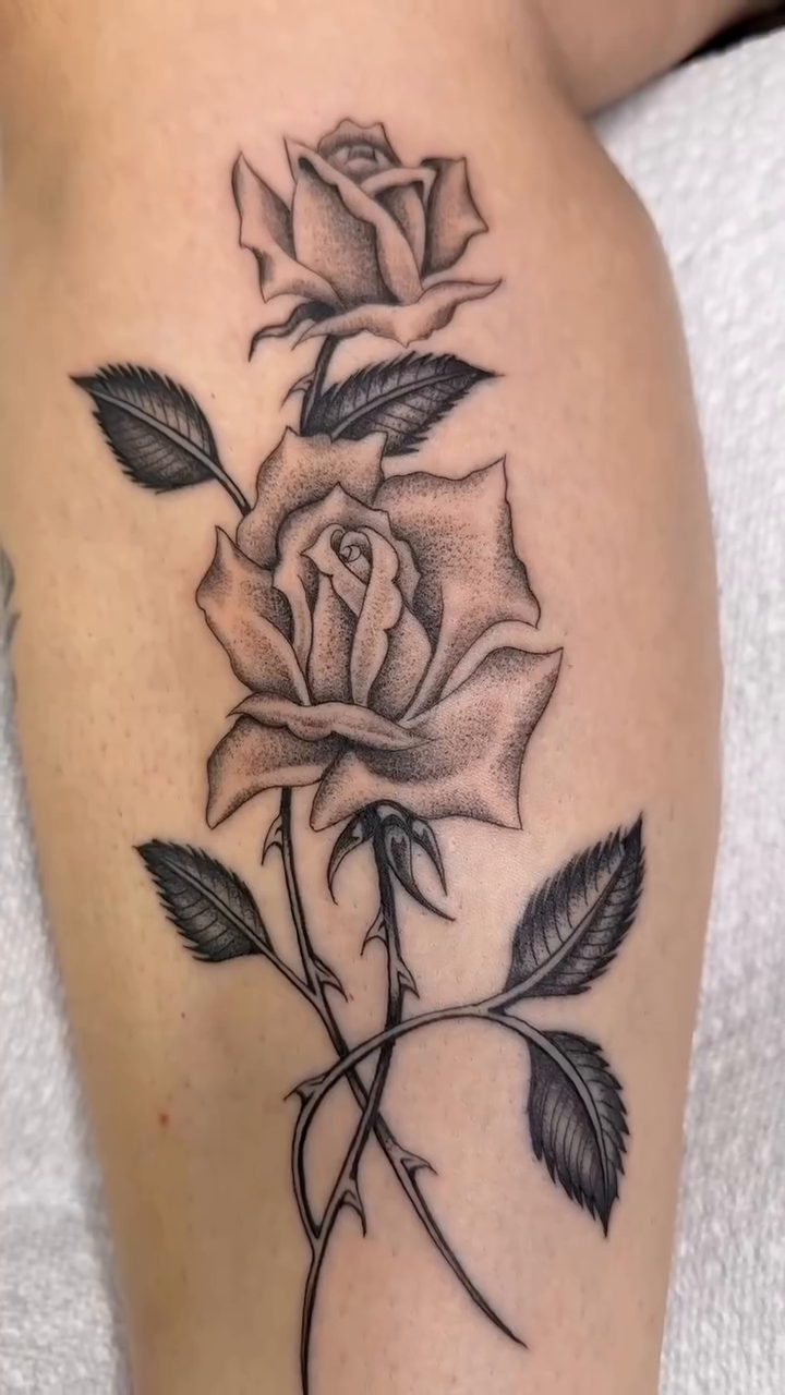 Tattoo by @rinoski.tattoo — black_and_grey, illustrative