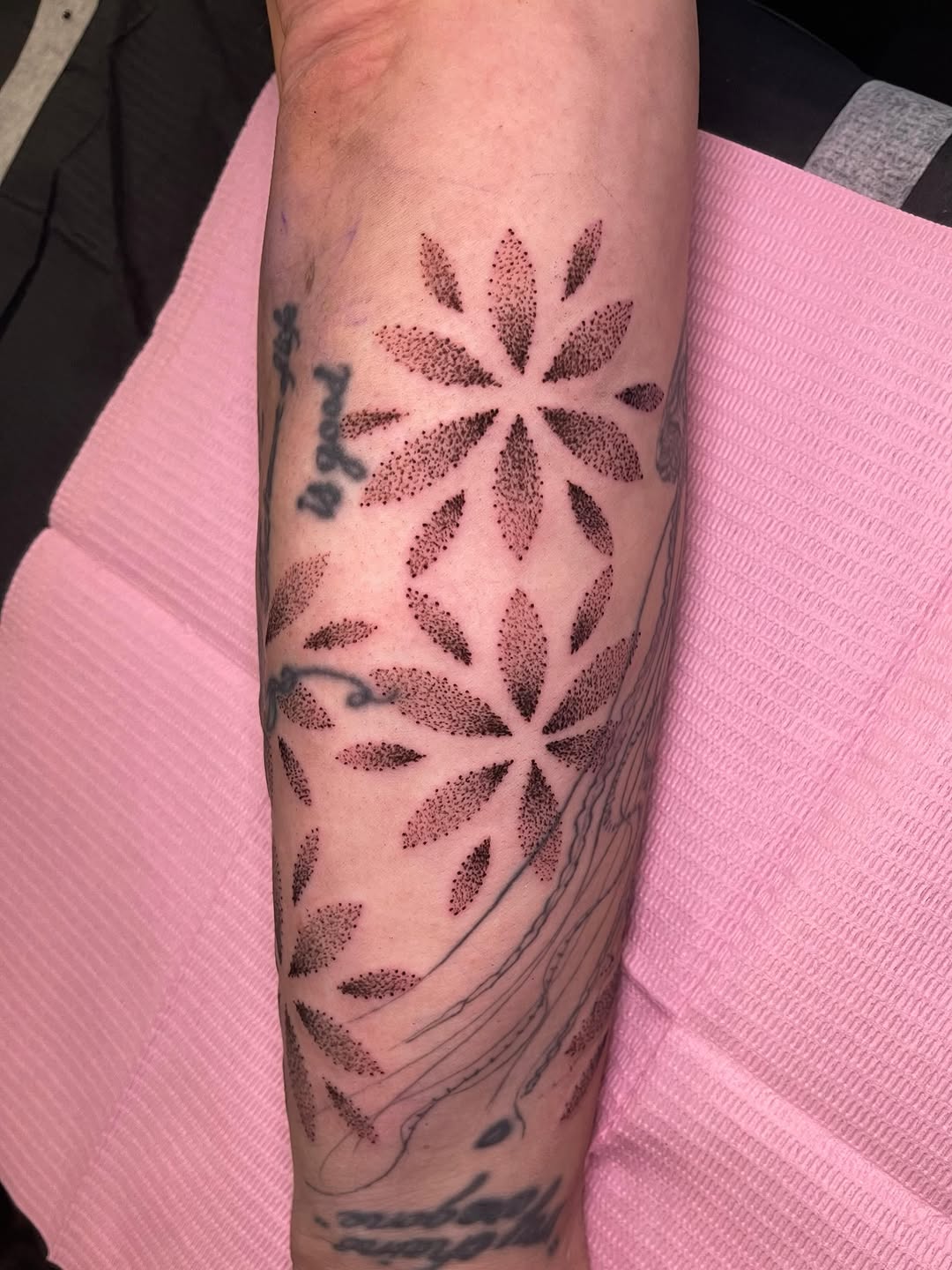 Tattoo by @jellyrat_tatts — dotwork