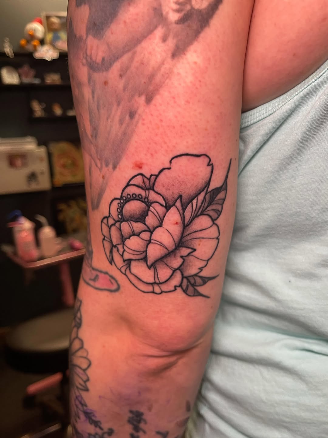 Tattoo by @jellyrat_tatts — black_and_grey