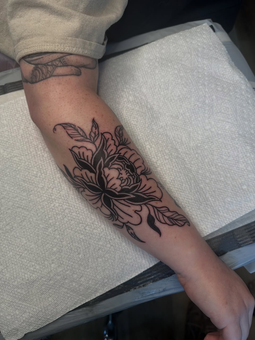 Tattoo by @grimefrogtattoos — black_and_grey, fine_line