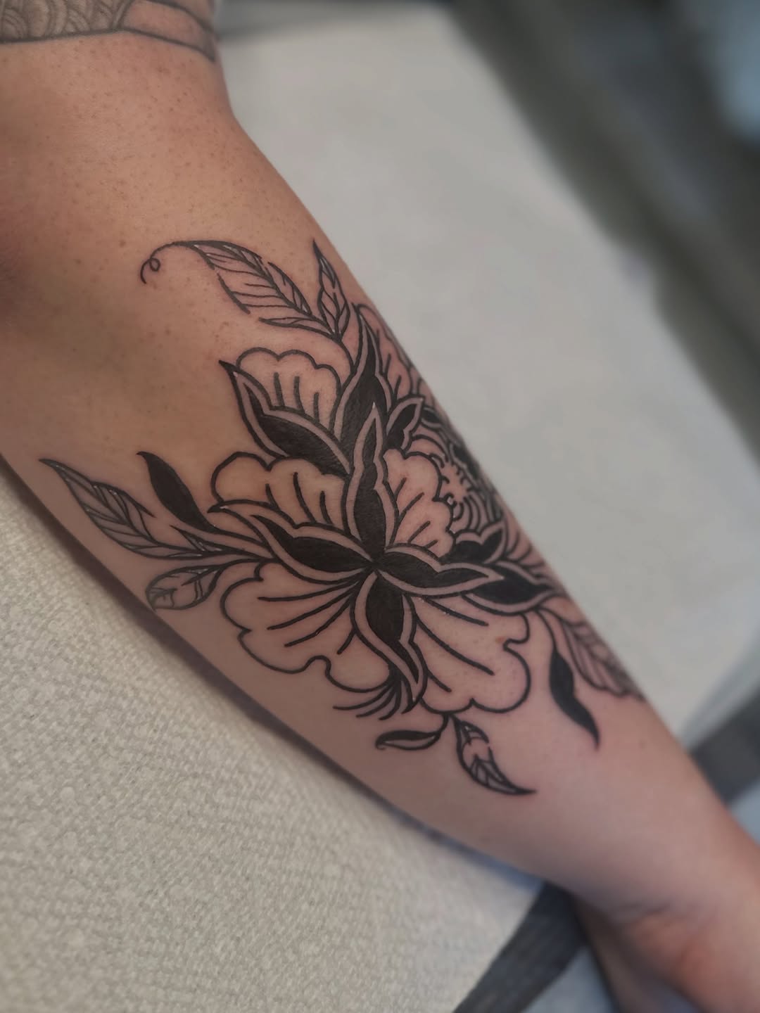 Tattoo by @grimefrogtattoos — black_and_grey, fine_line