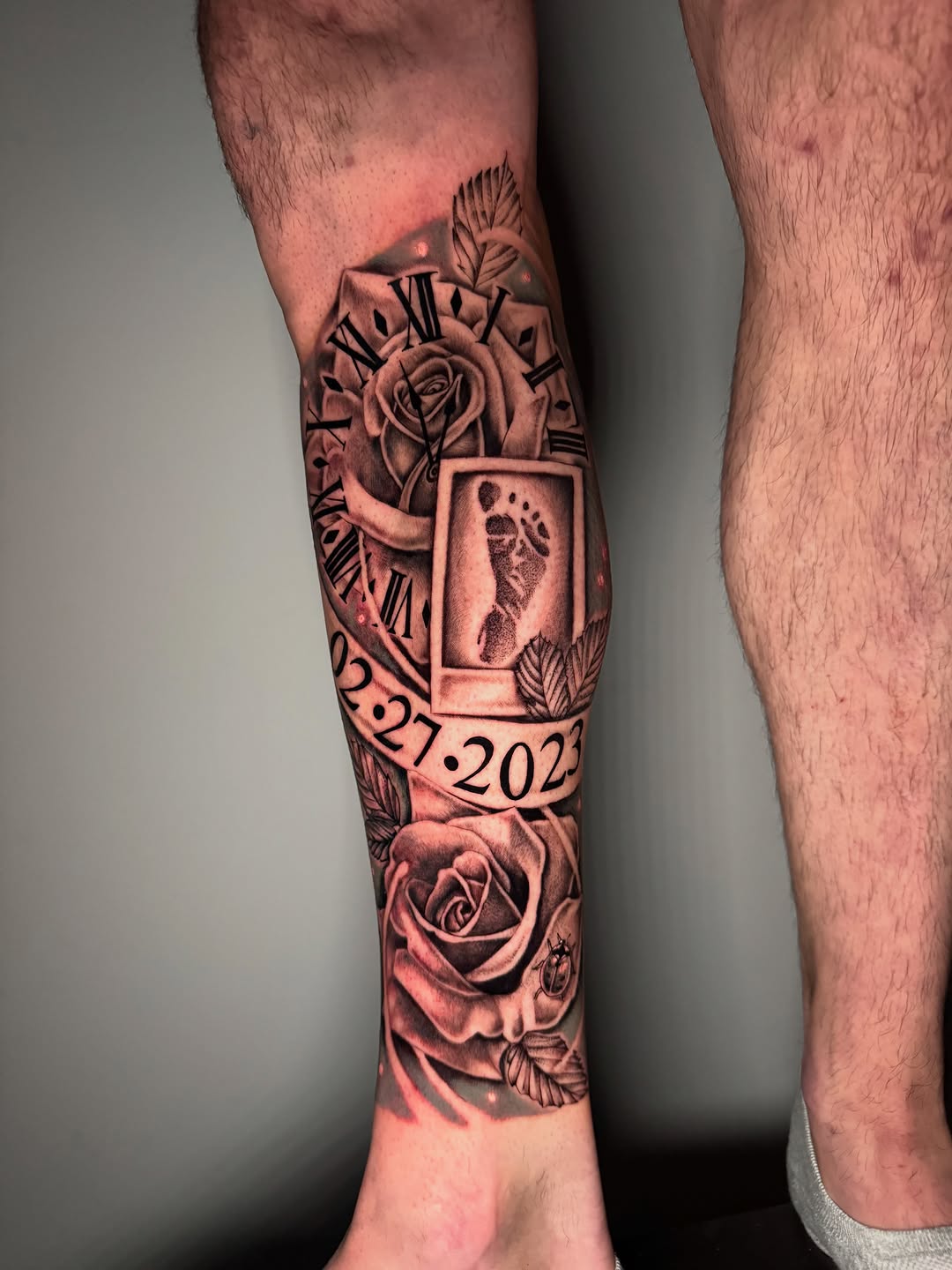 Tattoo by @monicas_tattoos — realism, black_and_grey