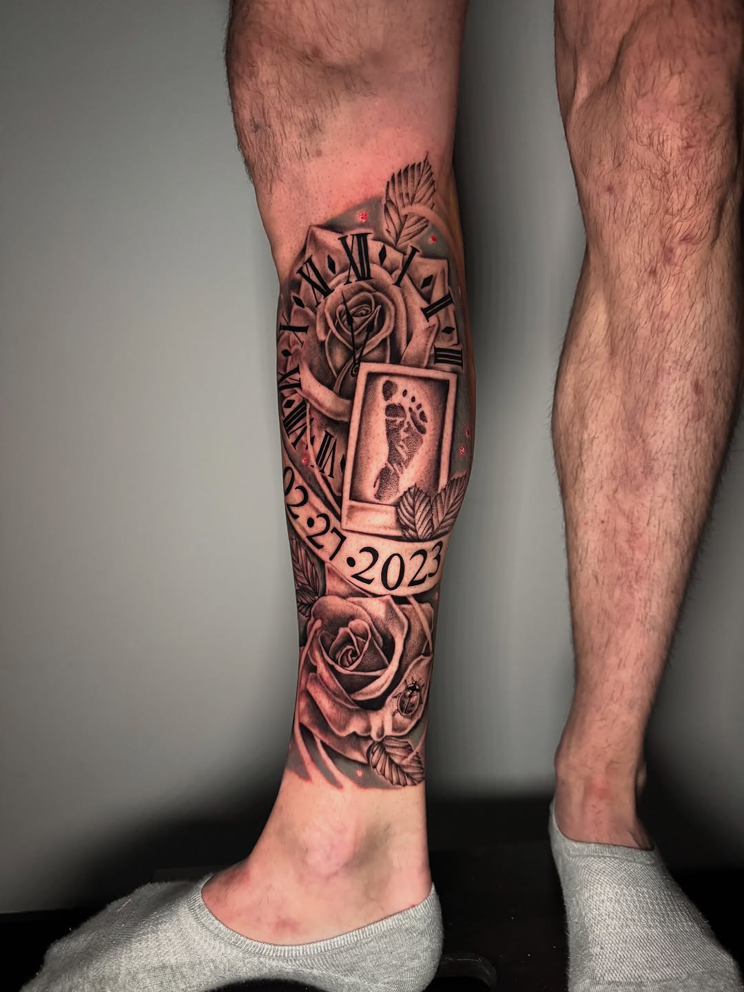 Tattoo by @monicas_tattoos — realism, black_and_grey