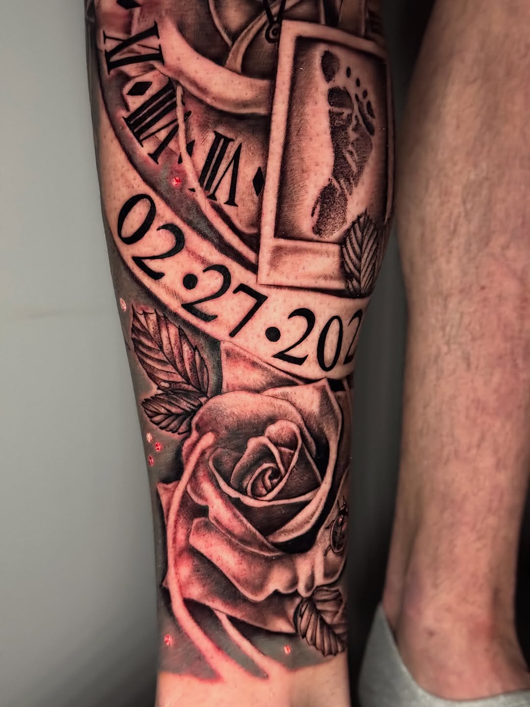 Tattoo by @monicas_tattoos — realism, black_and_grey